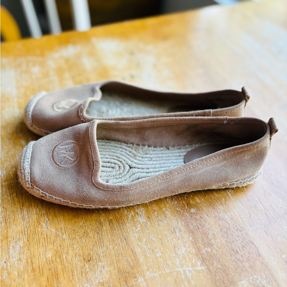 Michael Kors suede Espadrille Flats embossed logo